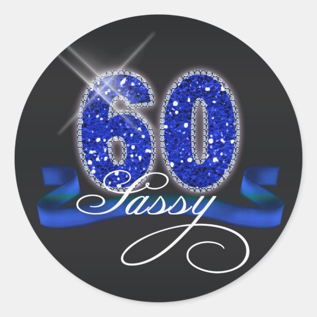 Sassy Sixty Sparkle ID191 Classic Round Sticker (Front)