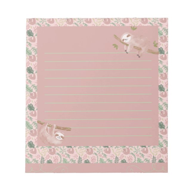 Sassy Sloth Notepad (Front)