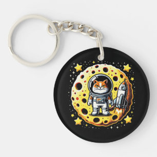 Sassy Space Cat: Cheese Moon Quest Key Ring