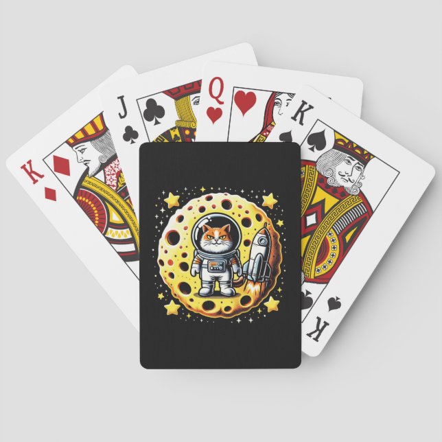 Sassy Space Cat: Cheese Moon Quest Playing Cards (Back)