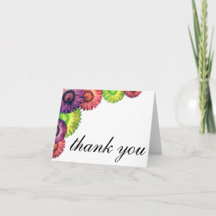 Sassy Spring Flowers Modern Thank You Card
