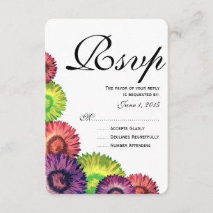 Sassy Spring Flowers Modern Wedding RSVP Card