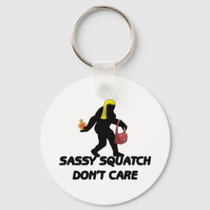 Sassy Squatch Don't Care Key Ring