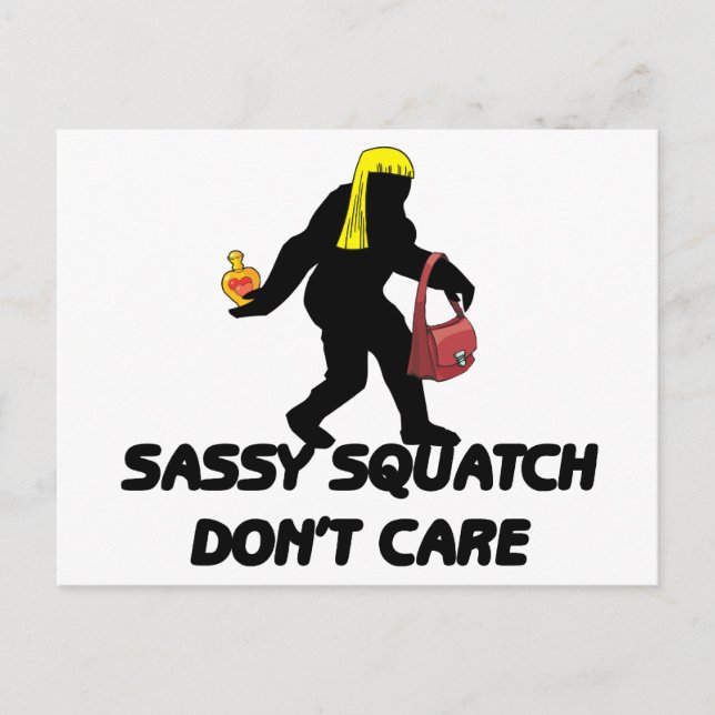 Sassy Squatch Don't Care Postcard (Front)