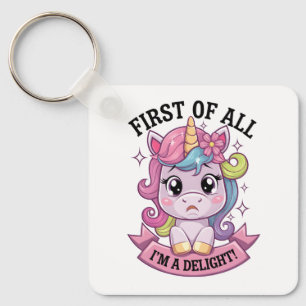 Sassy sulky unicorn key ring