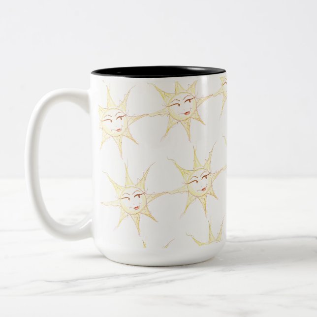 Sassy sun - multi image Two-Tone coffee mug (Left)