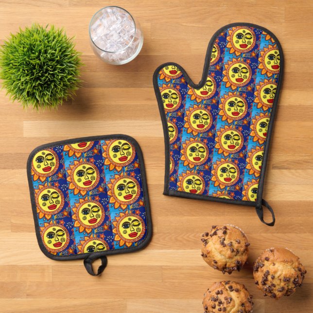 Sassy Sun Oven Mitt & Pot Holder Set (Top Down)