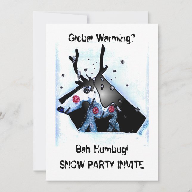Sassy Surreal Reindeer Invitation (Front)