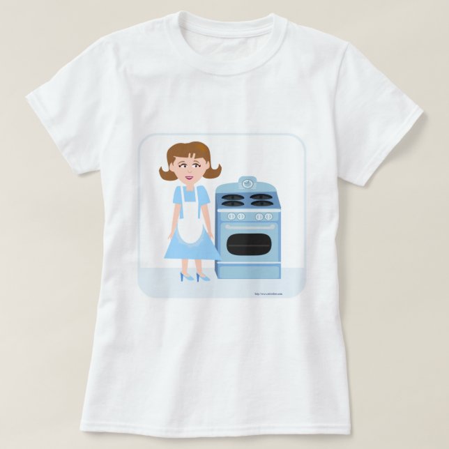 Sassy Sweet Fifties Housewife Kitsch Art T-Shirt (Design Front)