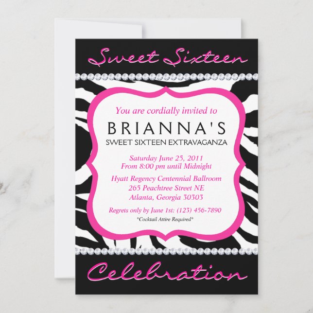 Sassy Sweet Sixteen Invite (Front)