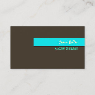 Sassy + trendy retro DIY colours/Dark Chocolate+Aq Business Card