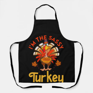 Sassy Turkey Matching Family Group Thanksgiving Apron