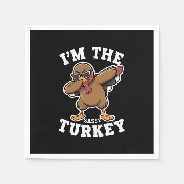 Sassy Turkey Matching Family Thanksgiving Party  Napkin (Front)