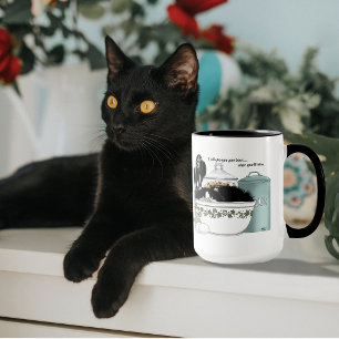 Sassy Tuxedo Cat Vintage Bowl Aqua Retro Kitchen Mug