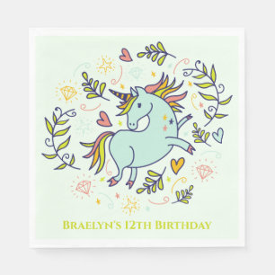 Sassy Unicorn Magical Birthday Napkin