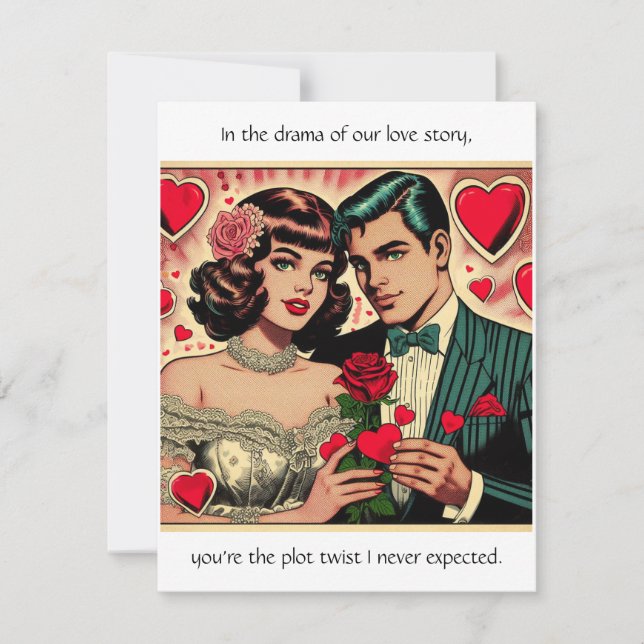 Sassy Vintage Valentine card with quote (Front)