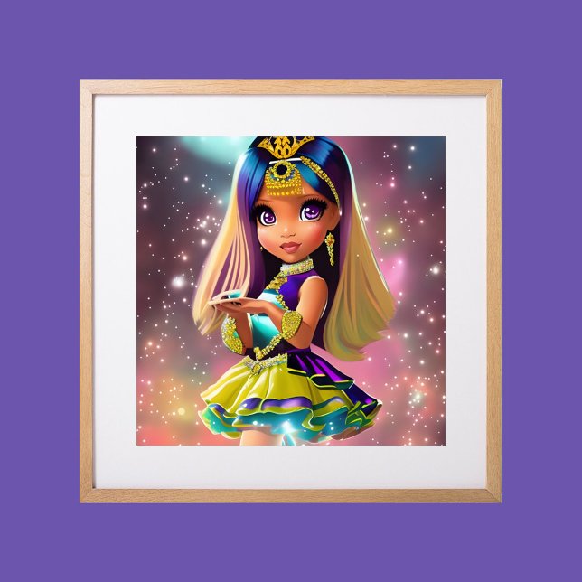 Sassy whimsical Princess pink Tiara ethnic Stars Poster (Creator Uploaded)
