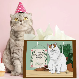 Sassy White Orange Sweet Cat Kitty Home Humour Large Gift Bag