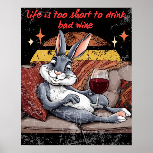 Sassy Wine Bunny Decor (Front)
