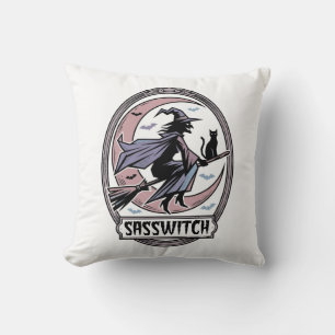 Sassy Witch Shirt Vintage Halloween Art_1 Cushion
