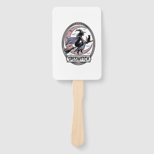 Sassy Witch Shirt Vintage Halloween Art_1 Hand Fan