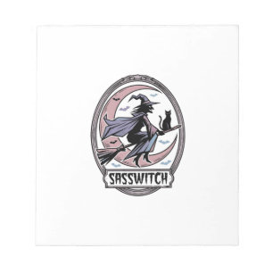 Sassy Witch Shirt Vintage Halloween Art_1 Notepad