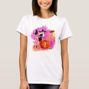 Sassy Witch With Cat Woman's T-Shirt