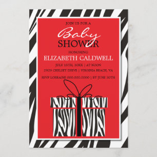 Sassy Zebra Baby Shower Invitation