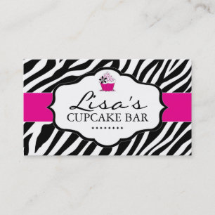 Sassy Zebra Cupcake Business Card