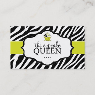 Sassy Zebra Cupcake Business Card
