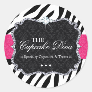 Sassy Zebra Cupcake - Packaging Stickers