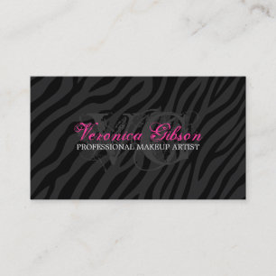 Sassy Zebra Print Makeup Artist Business Cards
