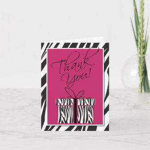 Sassy Zebra Print Thank You Card