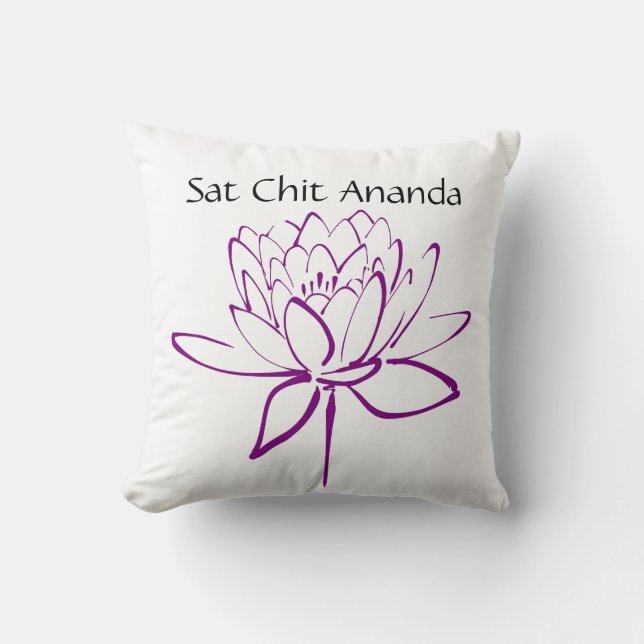 Sat Chit Ananda Purple Lotus Pillow (Front)