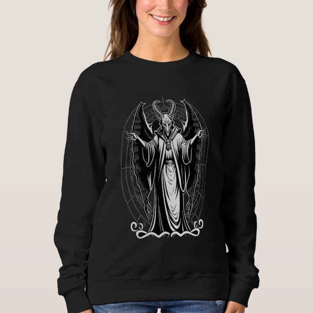 Satan Baphomet  Occult Gothic Demon Sweatshirt (Front)