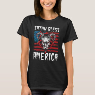 Satan Bless America American Flag 4th Of July T-Shirt