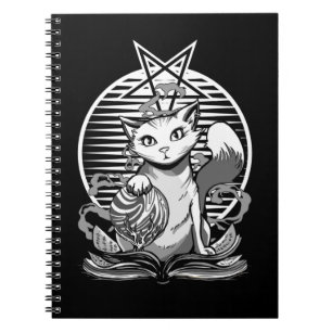Satan Cat Fortune Teller Witchy Goth Kitten Notebook