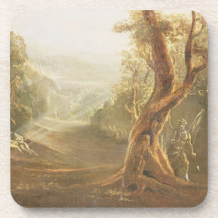 Satan Contemplating Adam and Eve in Paradise, from Coaster