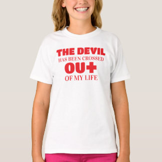 Satan crossed out, Jesus in T-Shirt