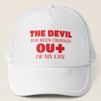 Satan crossed out, Jesus in
