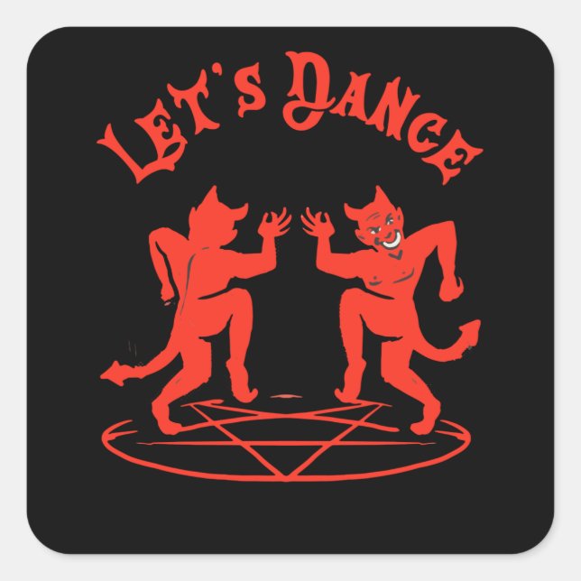 Satan Dance Baphomet Occult Satanism Square Sticker (Front)