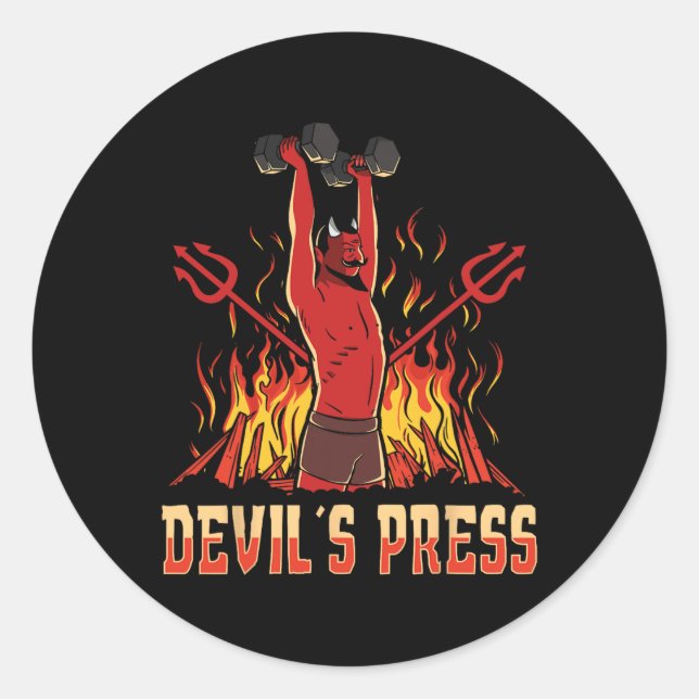 Satan Devil's Press Bodybuilding  Classic Round Sticker (Front)