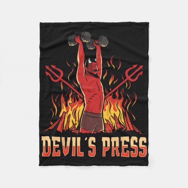 Satan Devil's Press Bodybuilding  Fleece Blanket (Front)