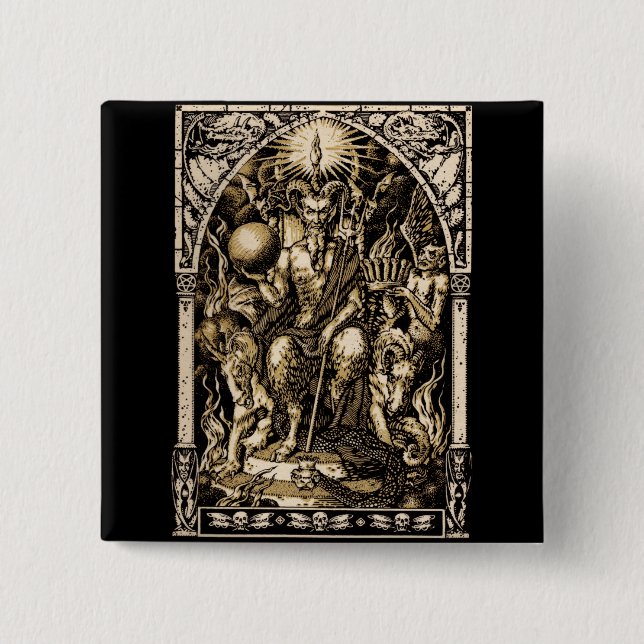Satan Enthroned 15 Cm Square Badge (Front)
