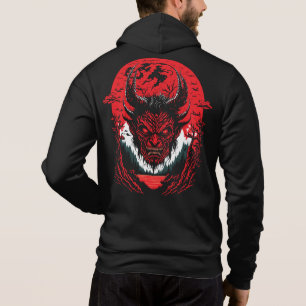 Satan Evil Face Demon Head Graphic Design Hoodie