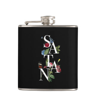 Satan - Flowers Hip Flask