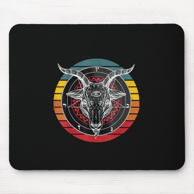 Satan Goat, Goat Gift Mouse Mat (Front)