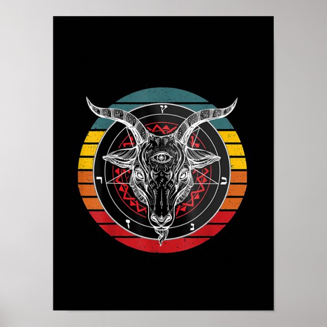 Satan Goat, Goat Gift Poster (Front)