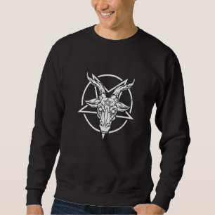 Satan Goth Occult Pentagram Goat Baphomet Sweatshirt