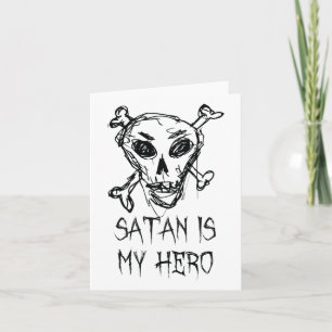 Satan Is My Hero Halloween Costume Word Design Card